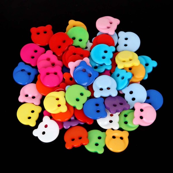 Pack 5 botones oso 13x13mm