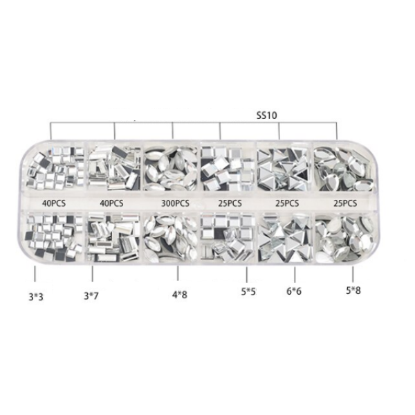 Caja Strass Formas Plata