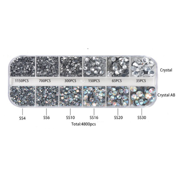 Caja Strass Redondo Plata