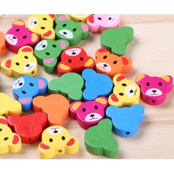 Pack de 5 caritas de oso de madera