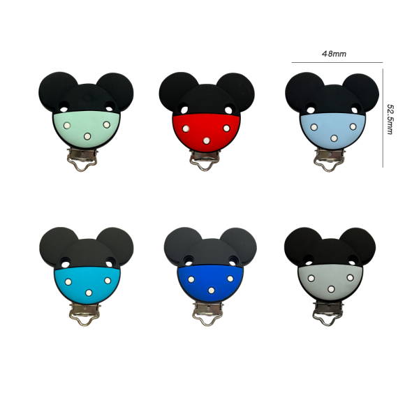 Chupetero silueta mickey bicolor 3 botones