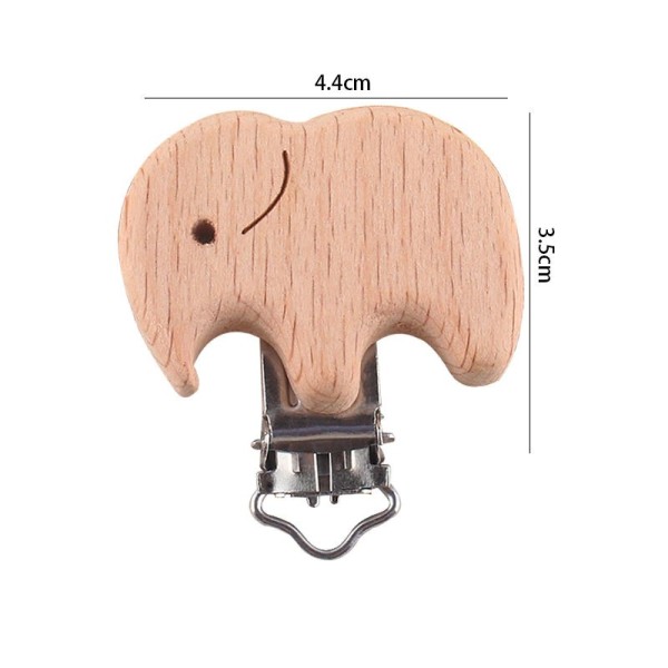 Chupetero de madera con forma de Elefante