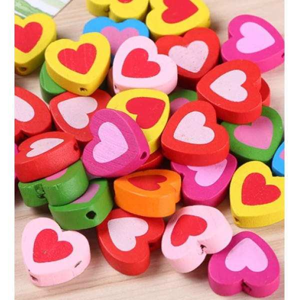 Pack de 5 corazones con corazón de madera