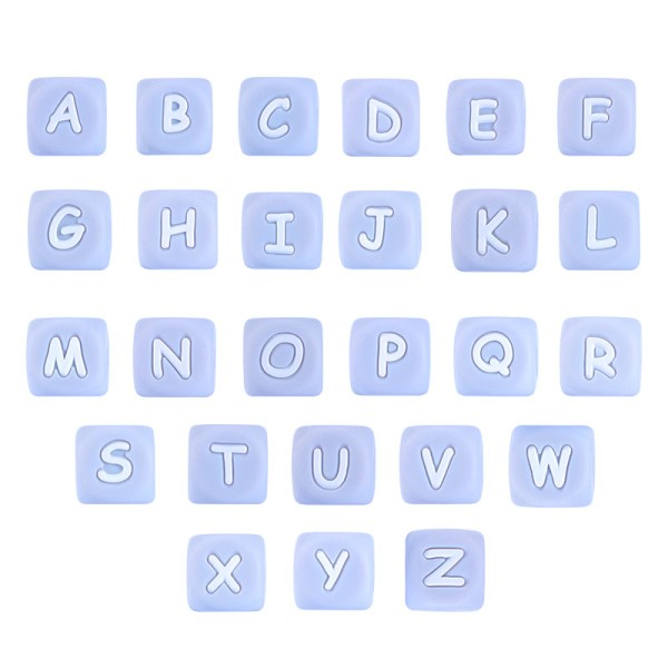 Letra silicona 12mm Azul Bebé