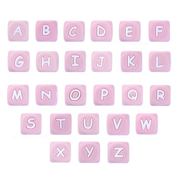 Letra silicona 12mm Rosa claro