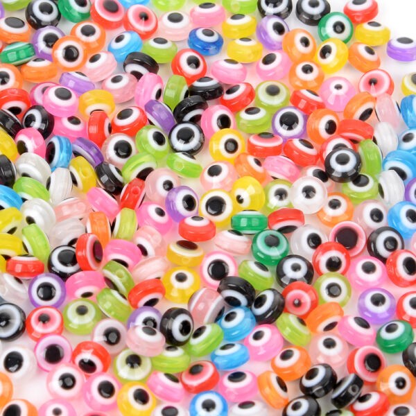 Pack 10 cuentas Círculo punto negro 10mm