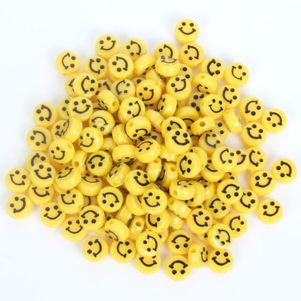 Pack 10 cuenta Smile Face 10mm