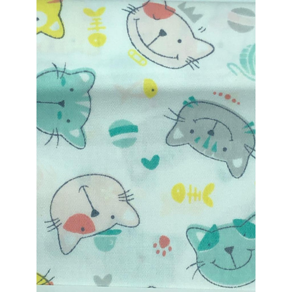 Tela Algodón Gatos