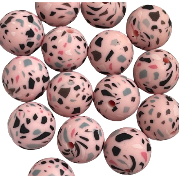 Bola 15mm M. Terrazo Rosa (08)