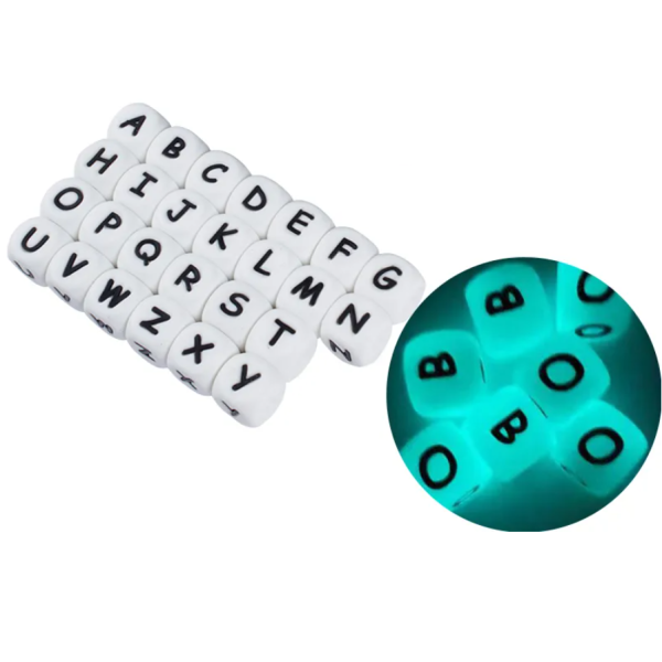 Letra silicona 12mm Fosforescente