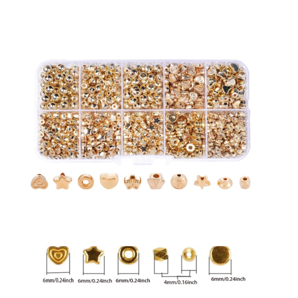 Caja de Abalorios Surtidos Dorados Modelo 1