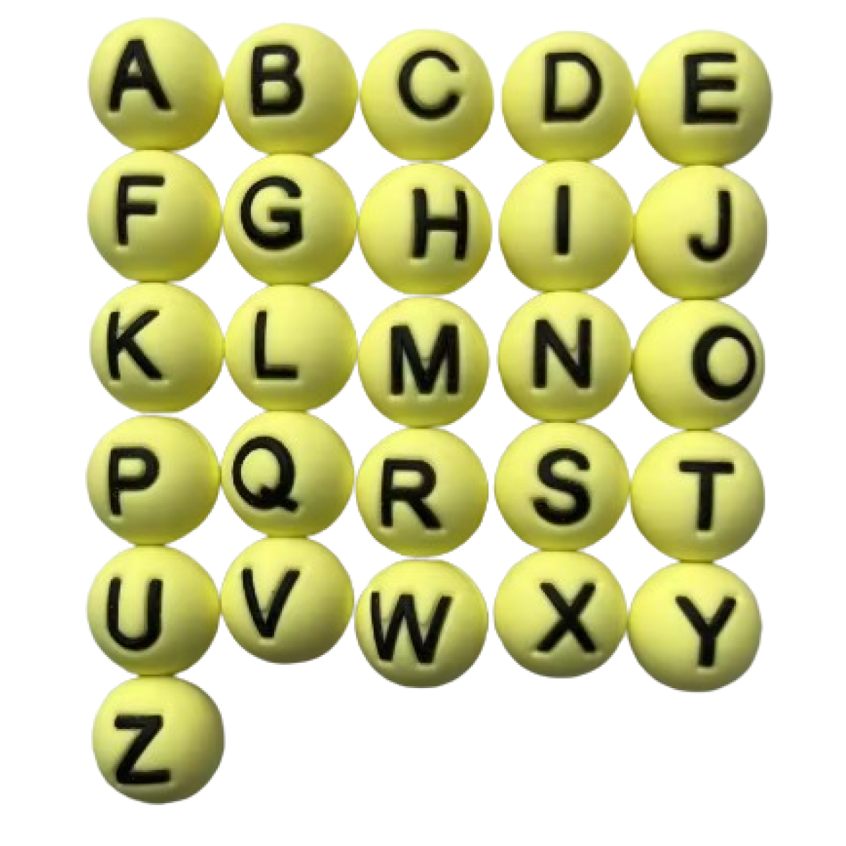 Letra silicona 15mm Bola Amarillo Claro