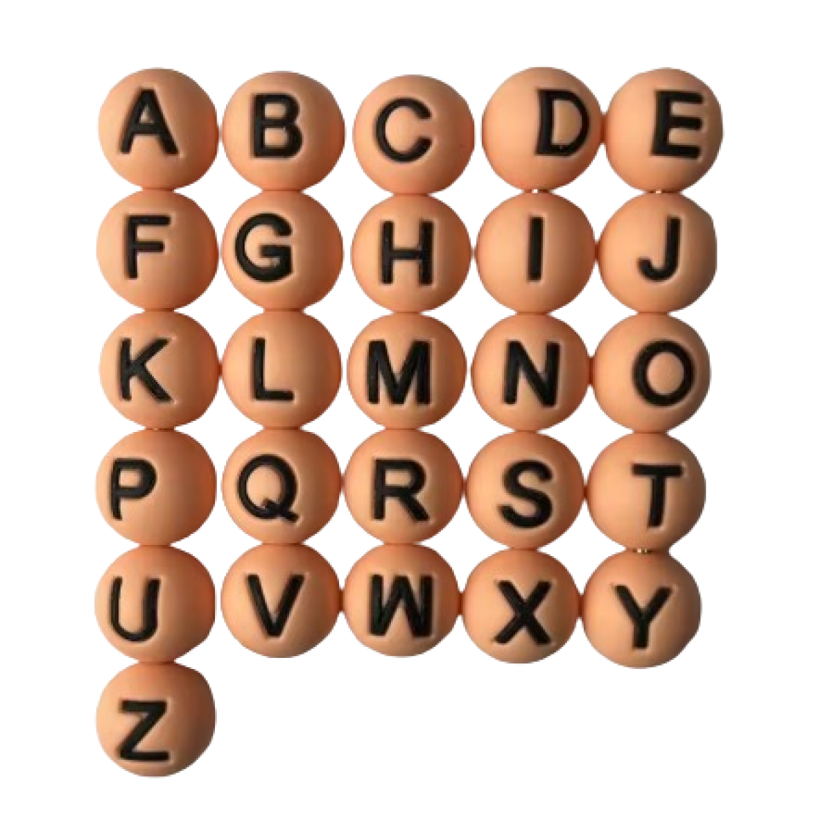 Letra silicona 15mm Bola Naranja Pastel