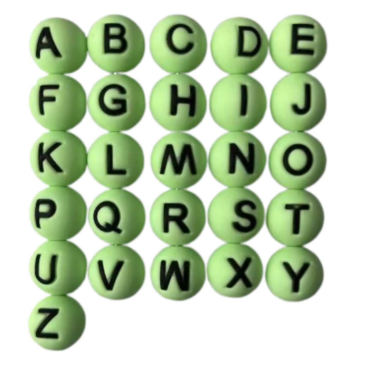 Letra silicona 15mm Verde Claro