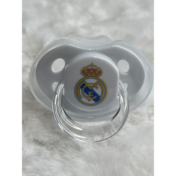Chupete Blanco R.Madrid Con protector
