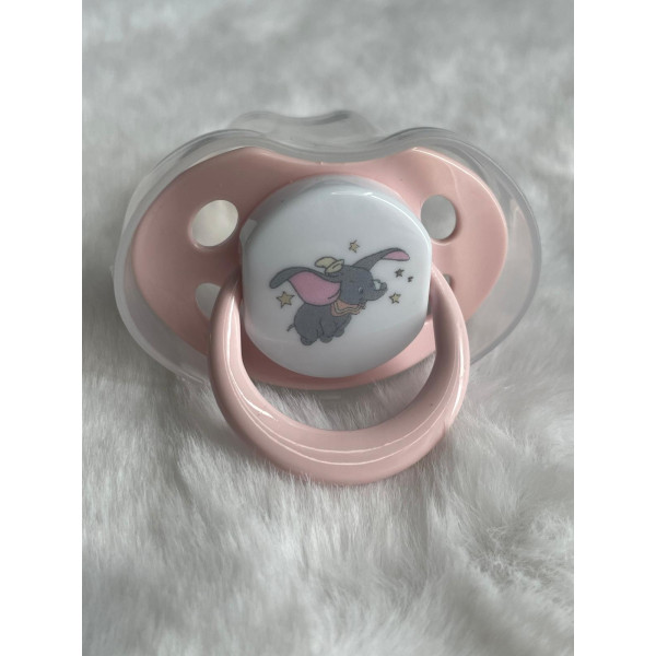 Chupete Dumbo rosa bebé con Protector