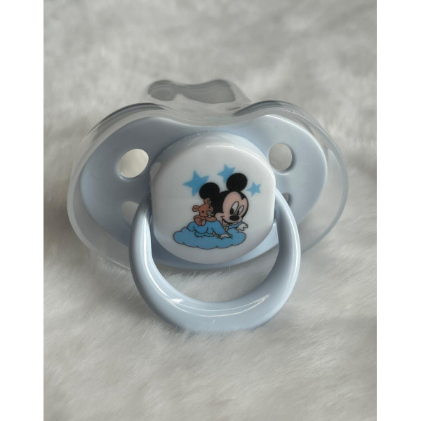 Chupete Mickey oso azul bebé con Protector