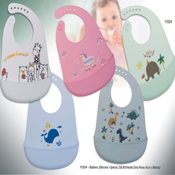 11024 BABERO DE SILICONA. GAMBERRITOS (32X22)