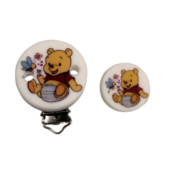 Pack Chupetero redondo plano Winnie + Pieza